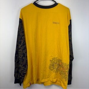 Vintage COOGI AUSTRALIA Yellow Long Sleeve Embellished Streetwear TShirt Mens XL